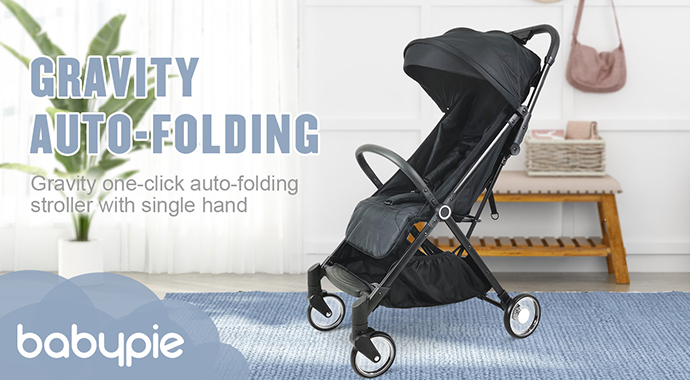 gravity auto-folding baby stroller